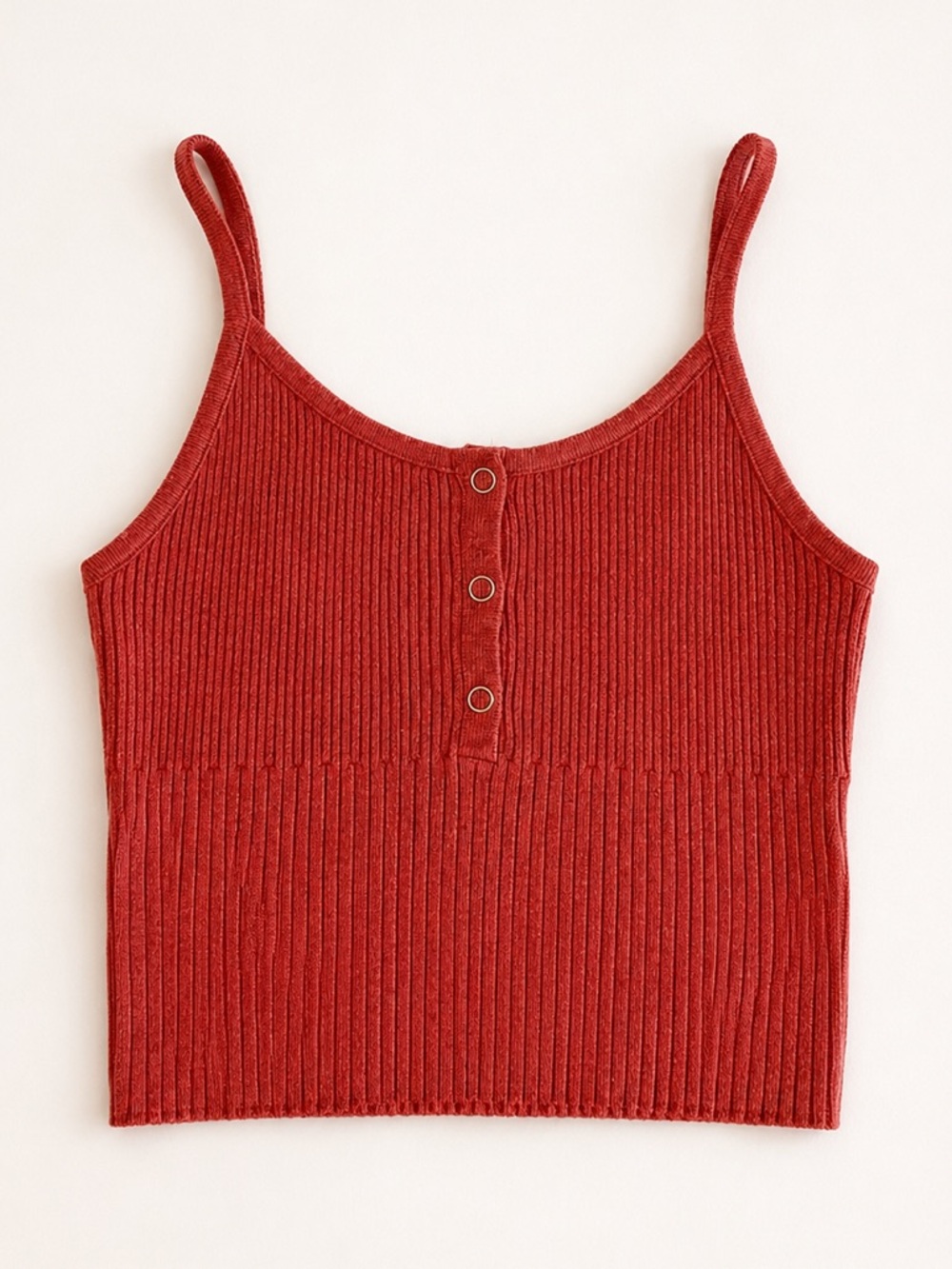 Ribbed Henley Crop Cami